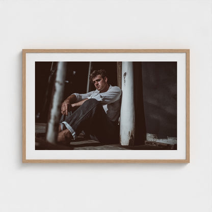 Contemplative Male Portrait in Soft Neutral Tones