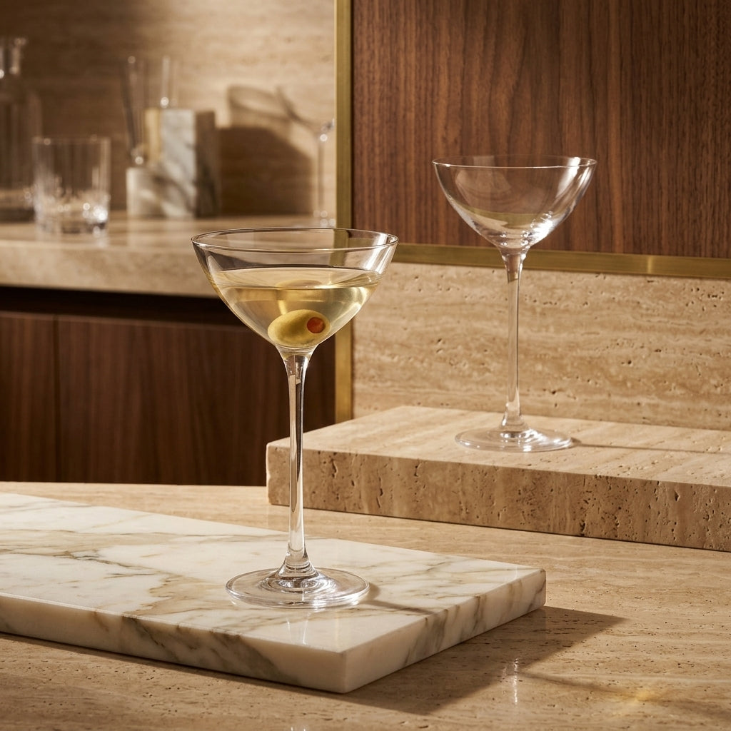 Savage Set of 2 Coupetini Glasses Gemini marble editorial product cover