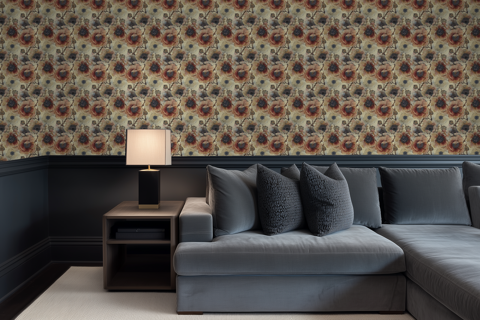 Alternate view of Sunset Poppy Anenome Wallpaper | Provenance & Patina