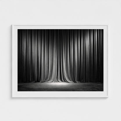 Dramatic Velvet Stage Curtains in Deep Charcoal Tones
