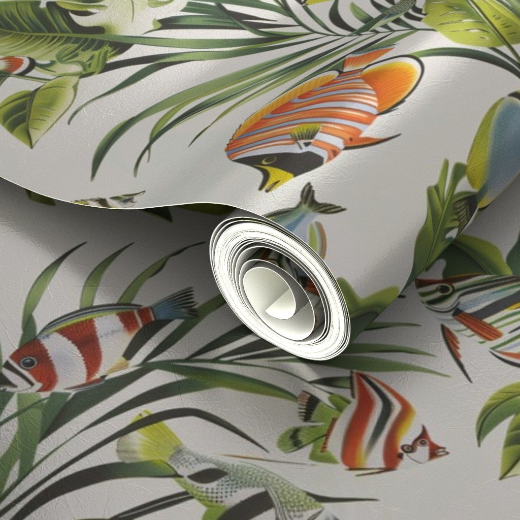 PP wallpaper type roll | tropical-fish-tank-wallpaper | Tank | Metallic
