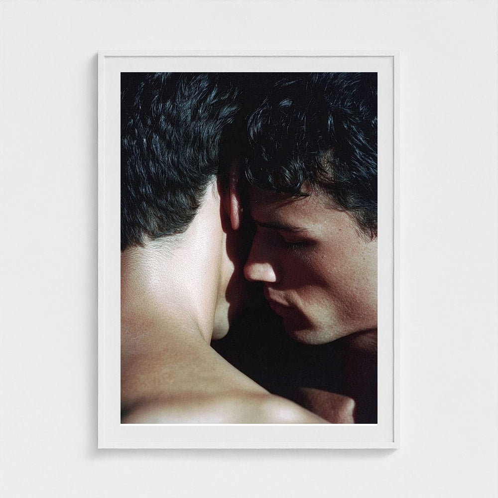 Intimate Dual Male Portrait in Soft Shadow Tones