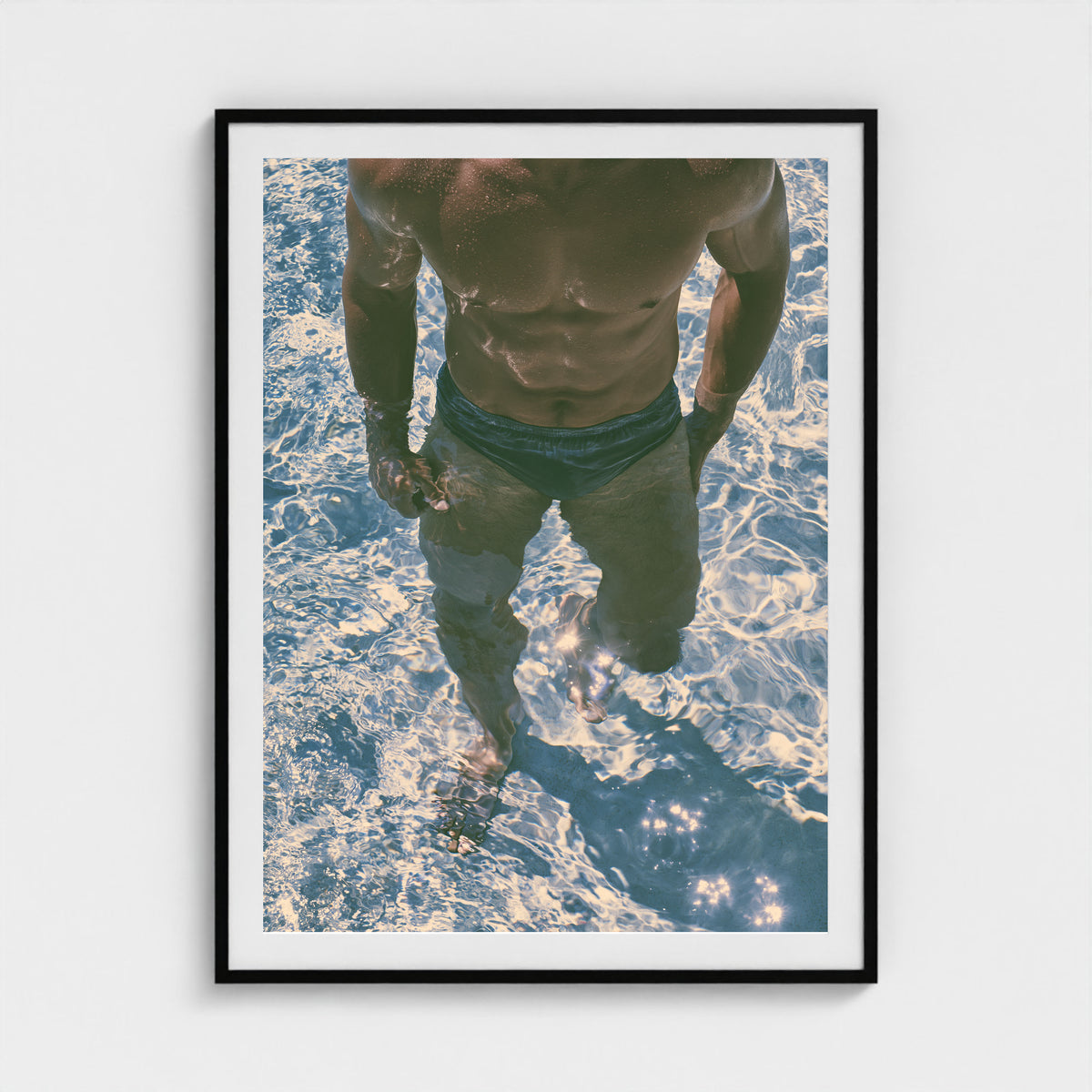 Under Water Speedo 36x48 Black Portrait Box Frame