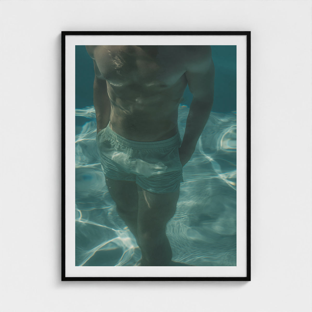 Under Water Trunks 36x48 Black Portrait Box Frame