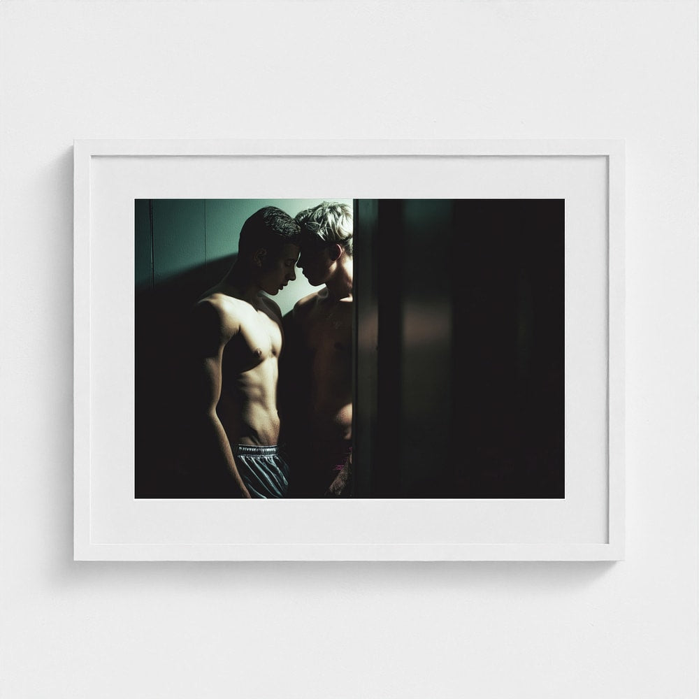 Intimate Portrait of Two Men in Shadowed Light