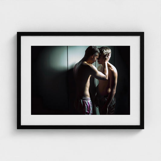 Intimate Masculine Portrait in Shadowed Grey Light