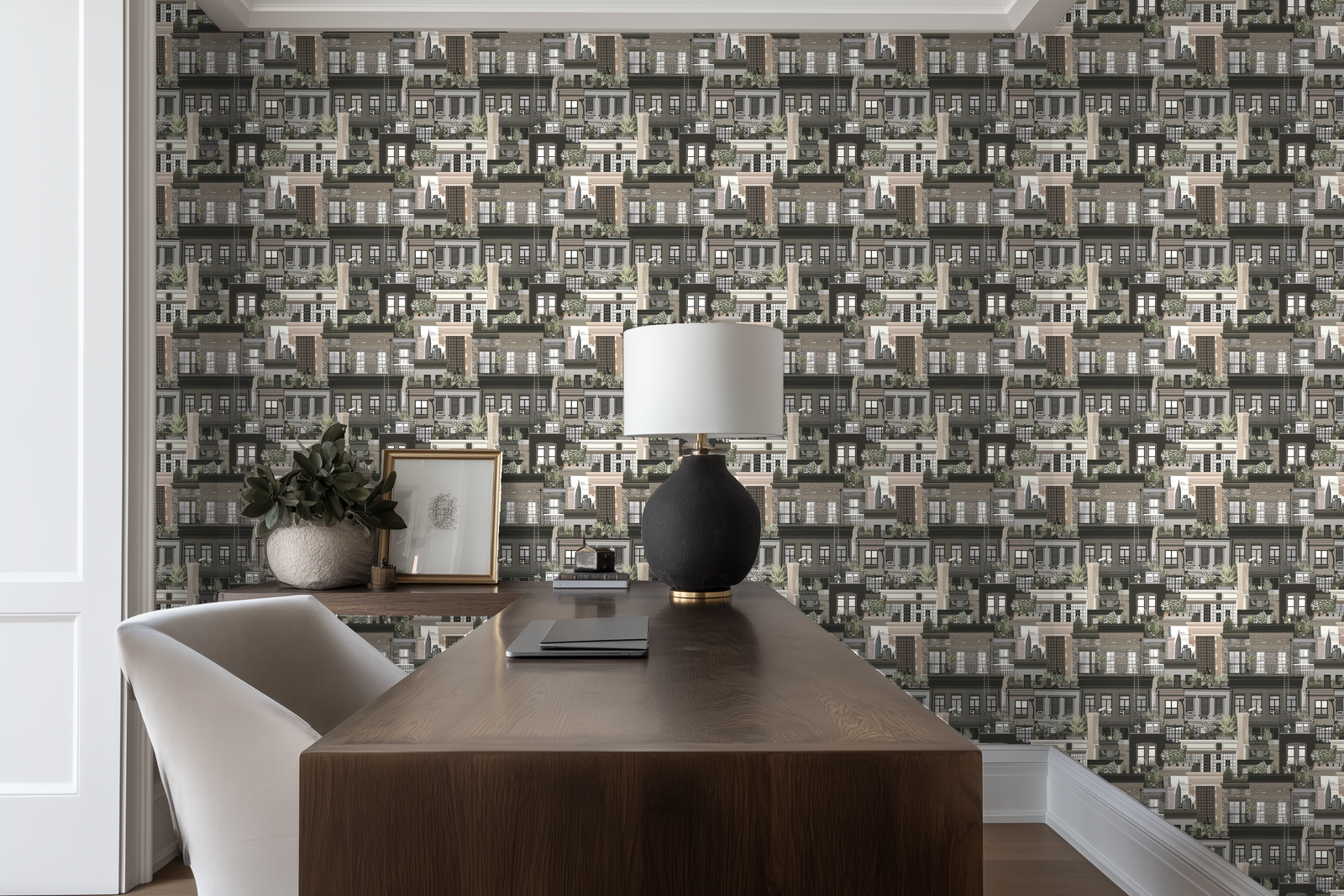 Alternate view of West Village Rooftops Wallpaper | Provenance & Patina