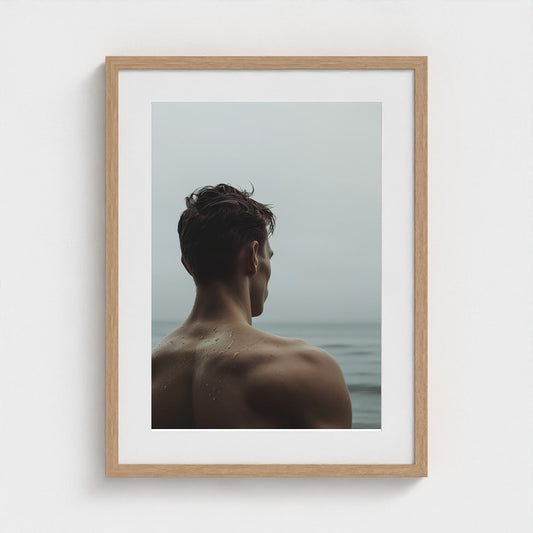 Solitary Shoreline Portrait in Muted Ocean Tones