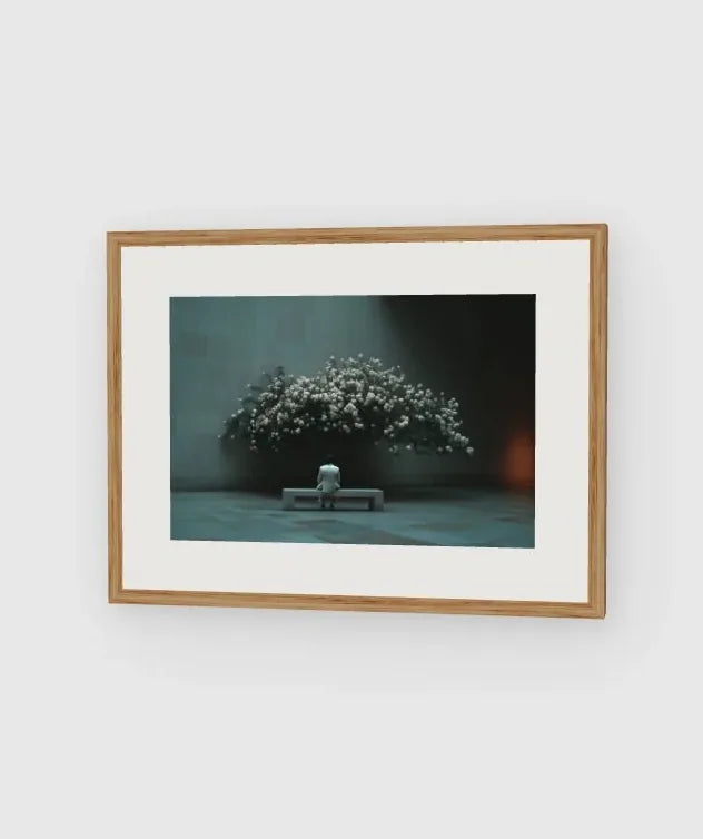 Bench Blossom framed artwork preview