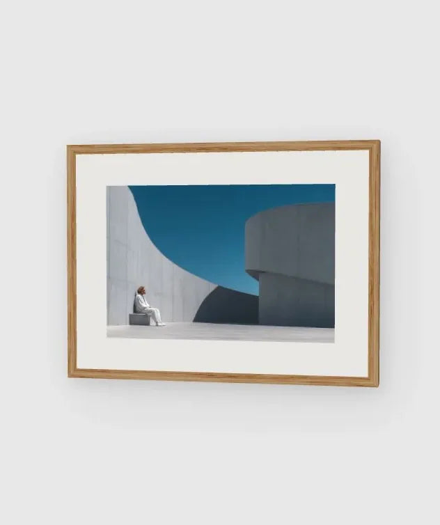 Concrete Curves, Blue Sky framed artwork preview