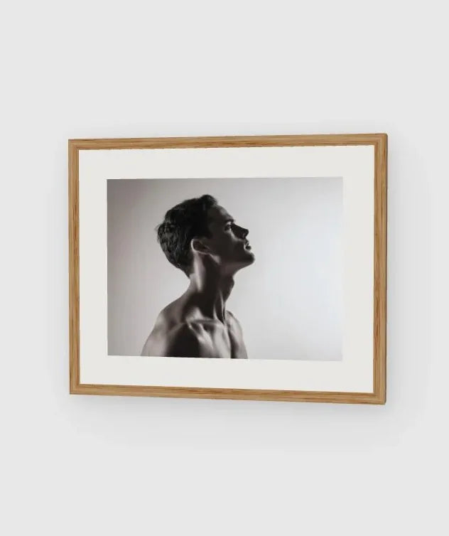Male Profile in Grayscale framed artwork preview