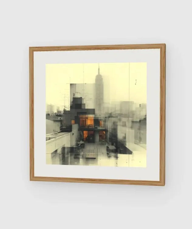 West Village Diptych — North & South Skyline Study — No. 1 framed artwork preview