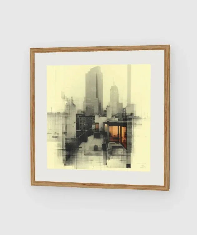 West Village Diptych — North & South Skyline Study — No. 2 framed artwork preview