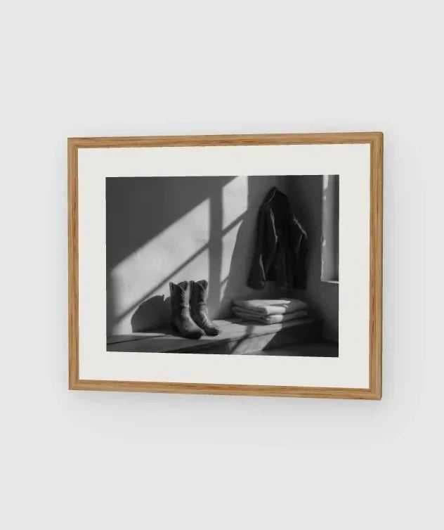 Ostrich Boots framed artwork preview