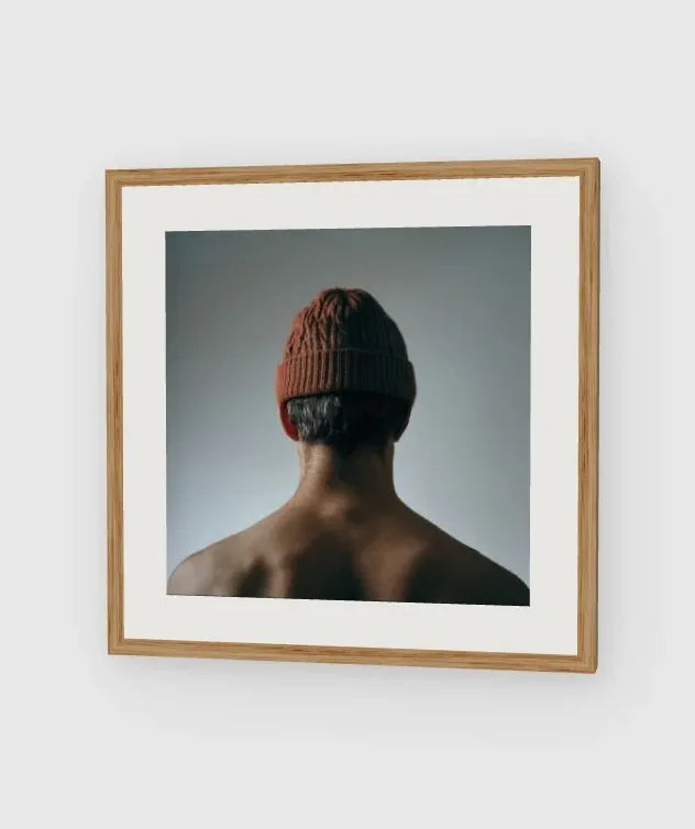Red Beanie framed artwork preview