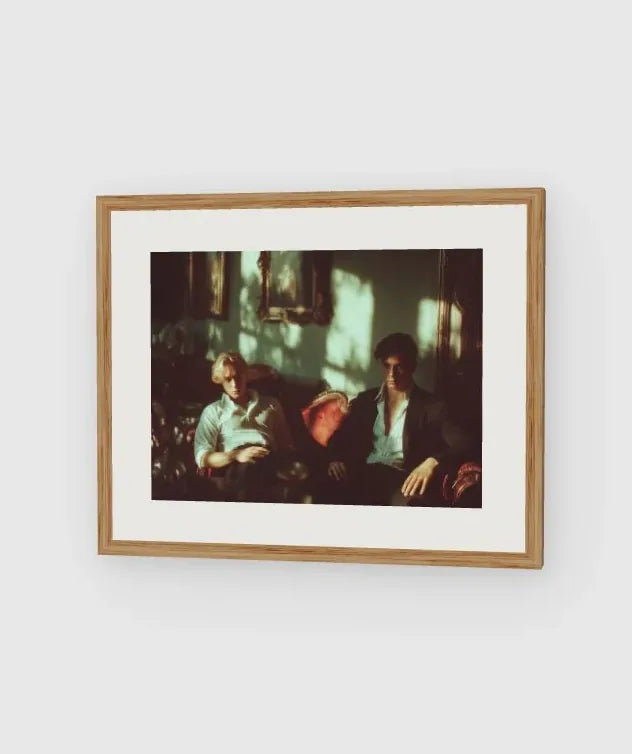 Lads on a Red Sofa framed artwork preview